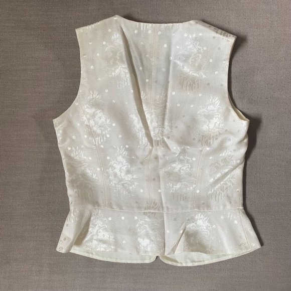 Vintage Escada by Margaretha Ley damask Tuxedo Vest Ivory size 38EU 6-8 US - Picture 5 of 12